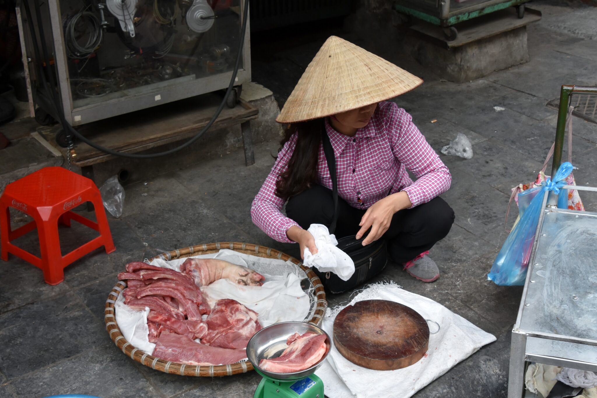 Busy street scene in Hanoi's Old Quarter